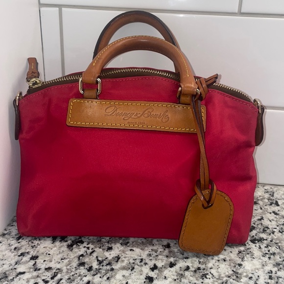 Dooney & Bourke Red Nylon Mini Tote with Leather Trim, Leather Trim, Vintage❤️ - Picture 1 of 10